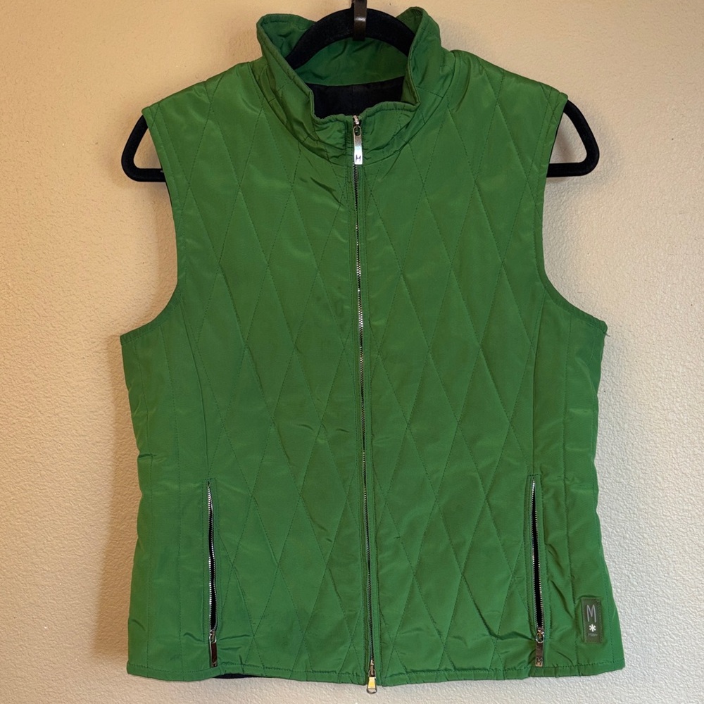 M.Miller Emerald Green Quilted Puffer Vest Women's Size Medium
